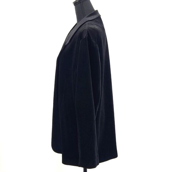 Gibson Latimer Jacket Blazer Womens Size XL Open Front Black Velvet Vampire Goth - Picture 2 of 8